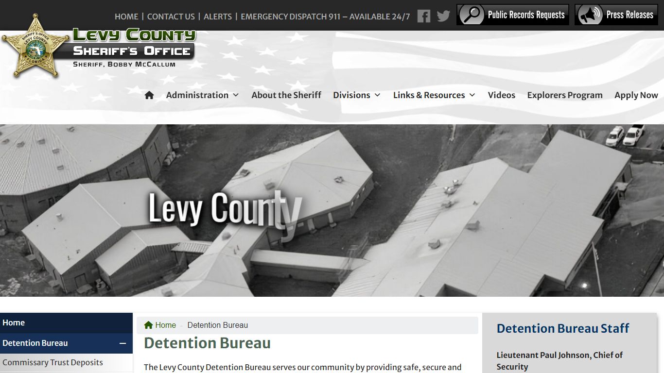 Detention Bureau – Levy County Sheriff's Office