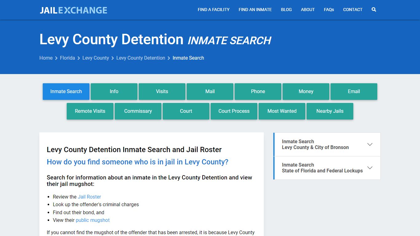 Inmate Search: Roster & Mugshots - Levy County Detention, FL